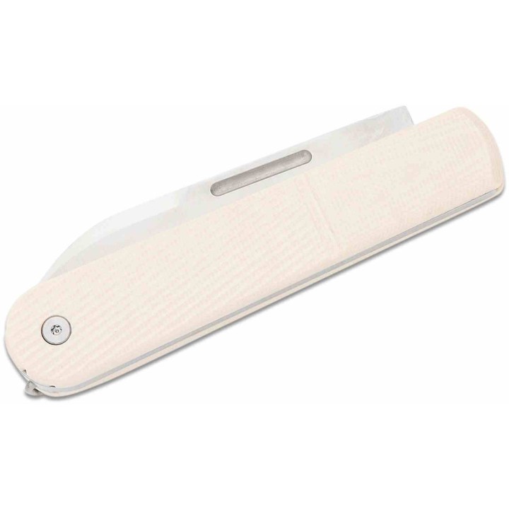 Couteau Real Steel Barlow RB-5 Ivory Manche G10 Lame Drop Point Acier N690 Slip Joint Clip RS8021I - Livraison Gratuite