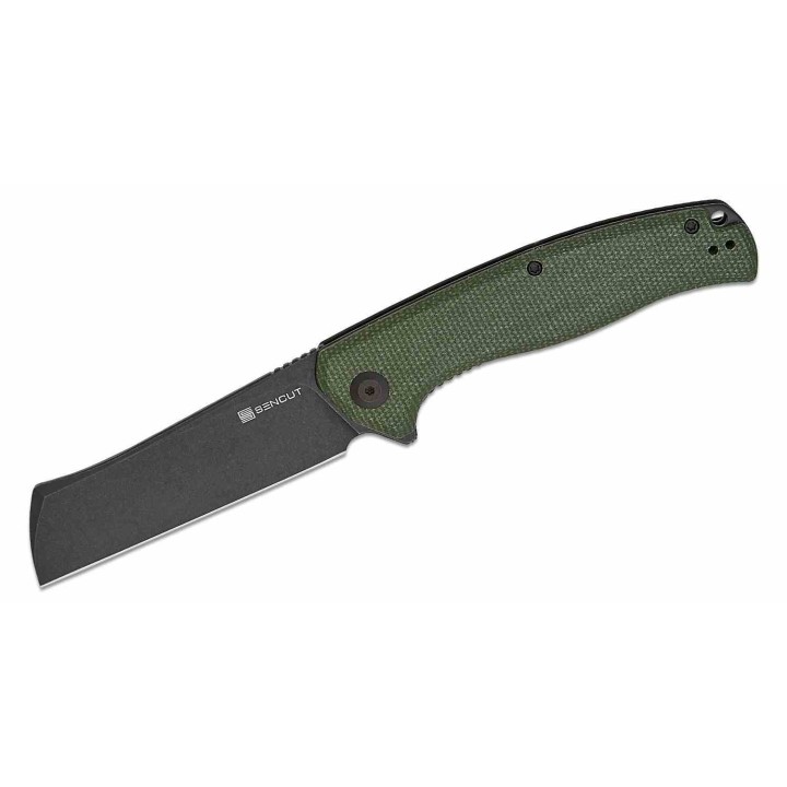 Couteau Sencut Traxler Green Manche Micarta Lame Acier 9Cr18MoV Blackwash IKBS Linerlock Clip S20057C4 - Livraison Gratuite