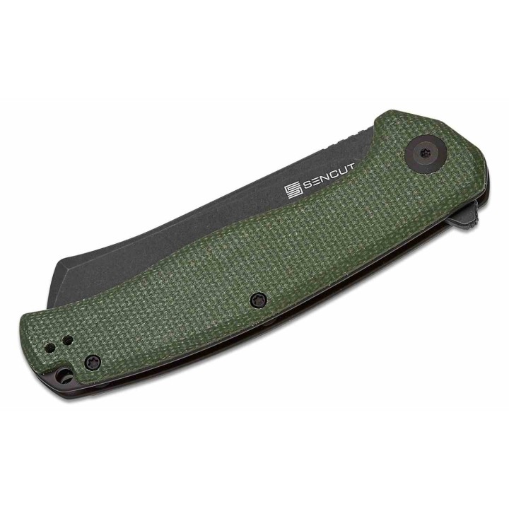 Couteau Sencut Traxler Green Manche Micarta Lame Acier 9Cr18MoV Blackwash IKBS Linerlock Clip S20057C4 - Livraison Gratuite