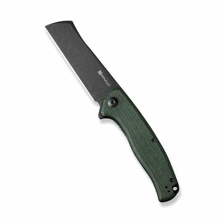 Couteau Sencut Traxler Green Manche Micarta Lame Acier 9Cr18MoV Blackwash IKBS Linerlock Clip S20057C4 - Livraison Gratuite