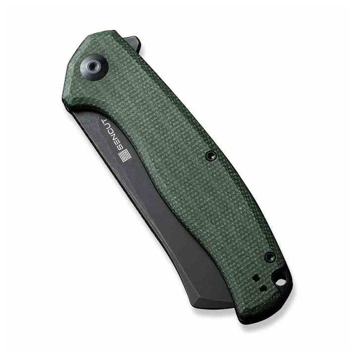 Couteau Sencut Traxler Green Manche Micarta Lame Acier 9Cr18MoV Blackwash IKBS Linerlock Clip S20057C4 - Livraison Gratuite