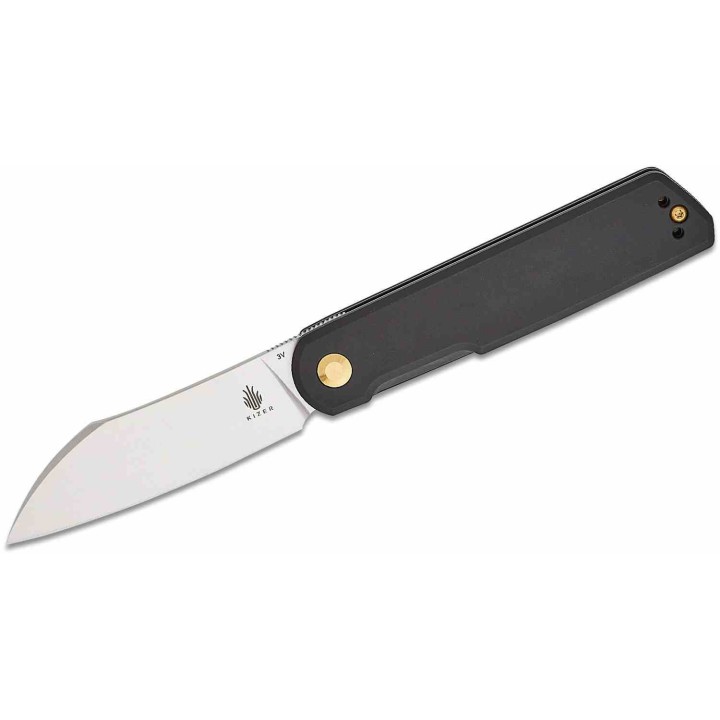 Couteau Kizer Cutlery Klipper Black Lame Acier CPM-3V Manche Aluminium IKBS Linerlock Clip KIV3580C1 - Livraison Gratuite