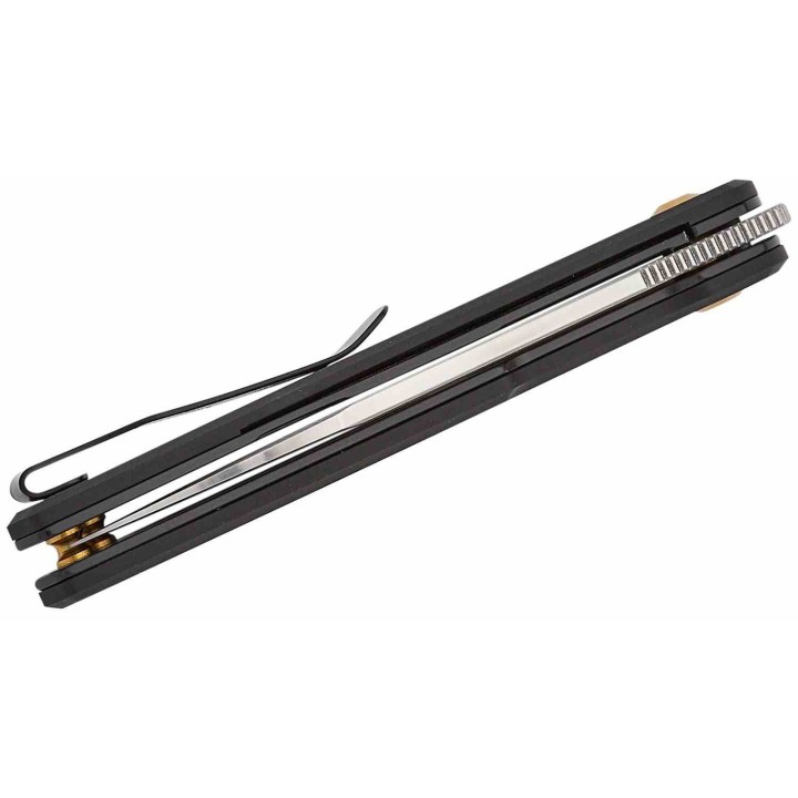 Couteau Kizer Cutlery Klipper Black Lame Acier CPM-3V Manche Aluminium IKBS Linerlock Clip KIV3580C1 - Livraison Gratuite