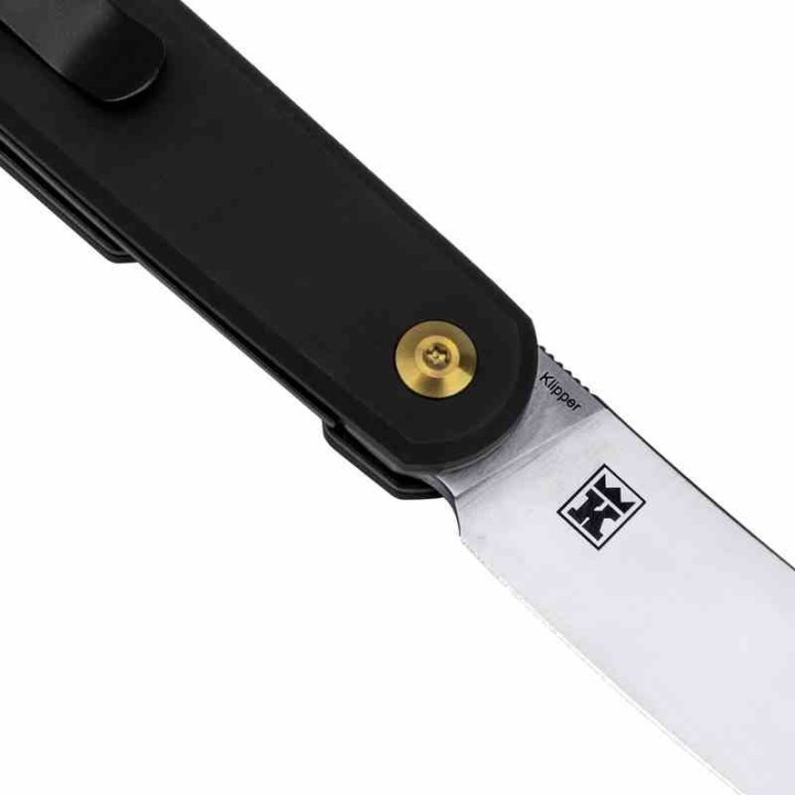 Couteau Kizer Cutlery Klipper Black Lame Acier CPM-3V Manche Aluminium IKBS Linerlock Clip KIV3580C1 - Livraison Gratuite