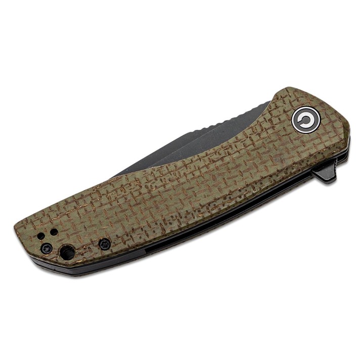 Couteau CIVIVI Baklash Green Lame Acier 9Cr18MoV Manche Micarta Linerlock IKBS Clip CIVC801K - Livraison Gratuite