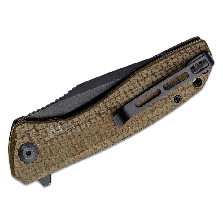 Couteau CIVIVI Baklash Green Lame Acier 9Cr18MoV Manche Micarta Linerlock IKBS Clip CIVC801K - Livraison Gratuite