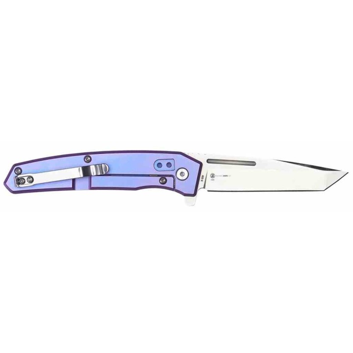 Couteau Ontario Ti-22 Ultrablue Manche Titane Lame Tanto Acier AUS-8 Frame Lock Clip ON9800 - Livraison Gratuite