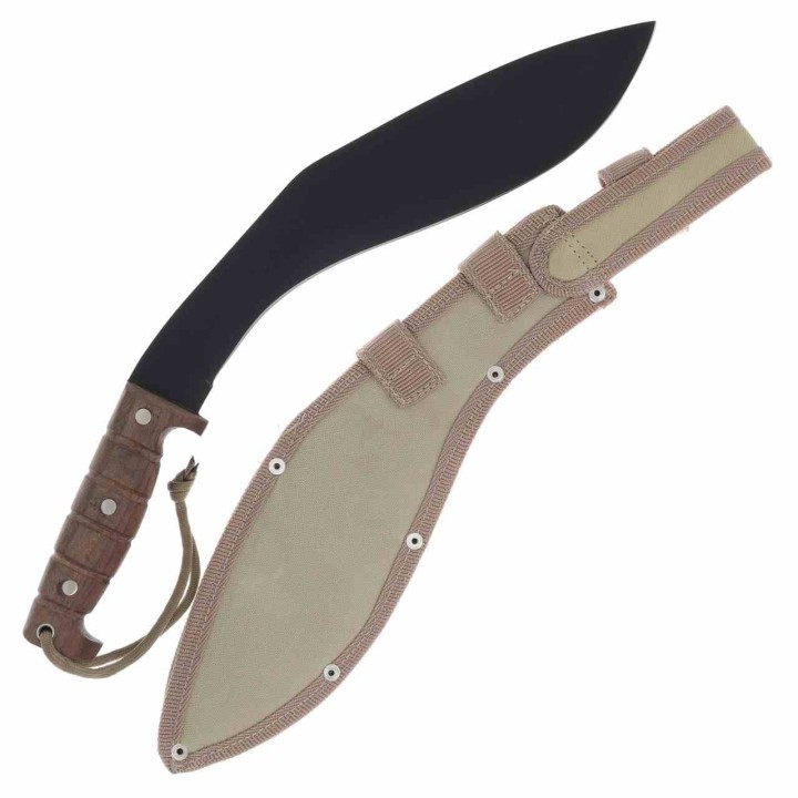 Couteau Kukkri ESEE Expat Jaraca Kukri Lame Acier 1075 Manche Noyer Etui Cordura Made Salvador ESKUKRI - Livraison Gratuite 