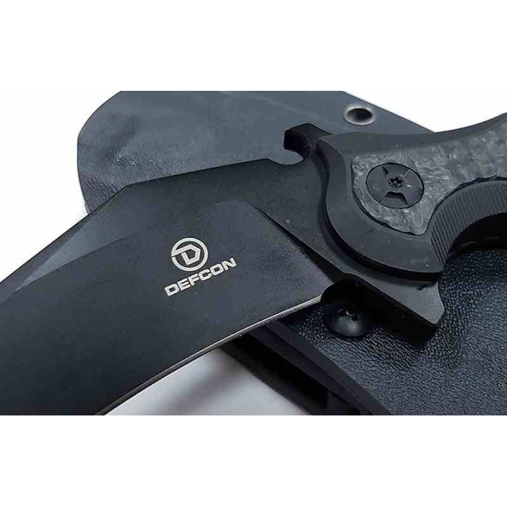 Couteau Defcon Karambit Jungle Black Lame Acier D2 Claw Manche Titane Etui Kydex TF31012 - Livraison Gratuite
