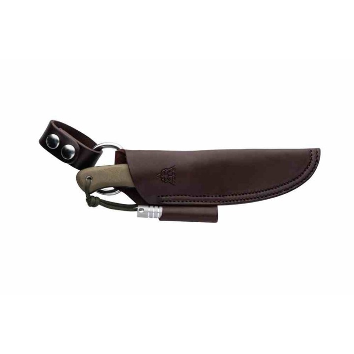 Couteau TOPS Spirit Hunter X3 1095 Carbon Tungsten Blade Green Micarta Handles Leather Sheath USA TPSHR03 - Livraison Gratuite