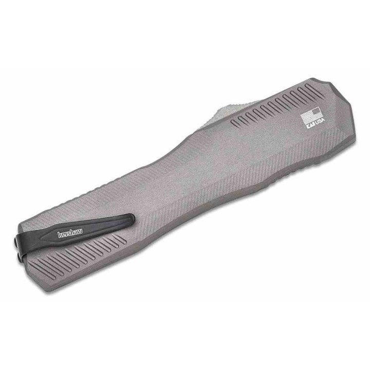 Couteau Kershaw Livewire OTF AUTO Gray Lame Acier CPM-MagnaCut Manche Aluminum Clip USA KS9000GRY - Livraison Gratuite