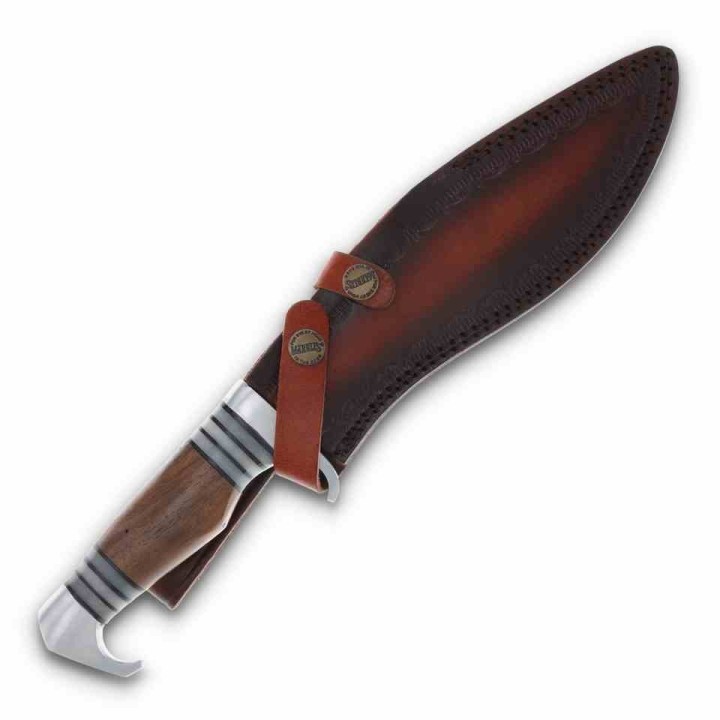 Couteau Marbles Kukri Manche Bois Lame Acier Inox Etui Cuir MR675 - Livraison Gratuite