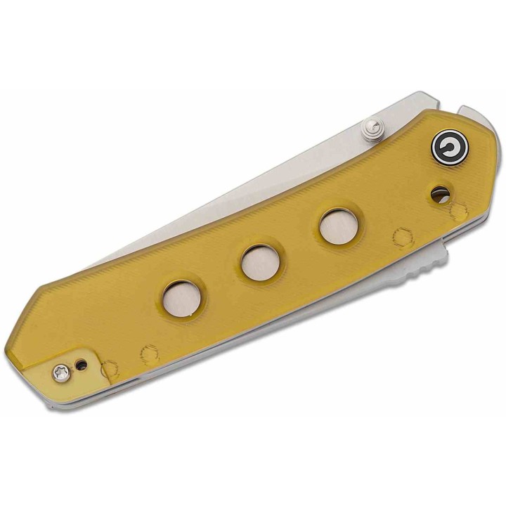 Couteau CIVIVI Vision FG Ultem Lame Nitro-V Satin Reverse Tanto Manche Polished Ultem IKBS Clip CIVC220365 - Livraison Gratuite