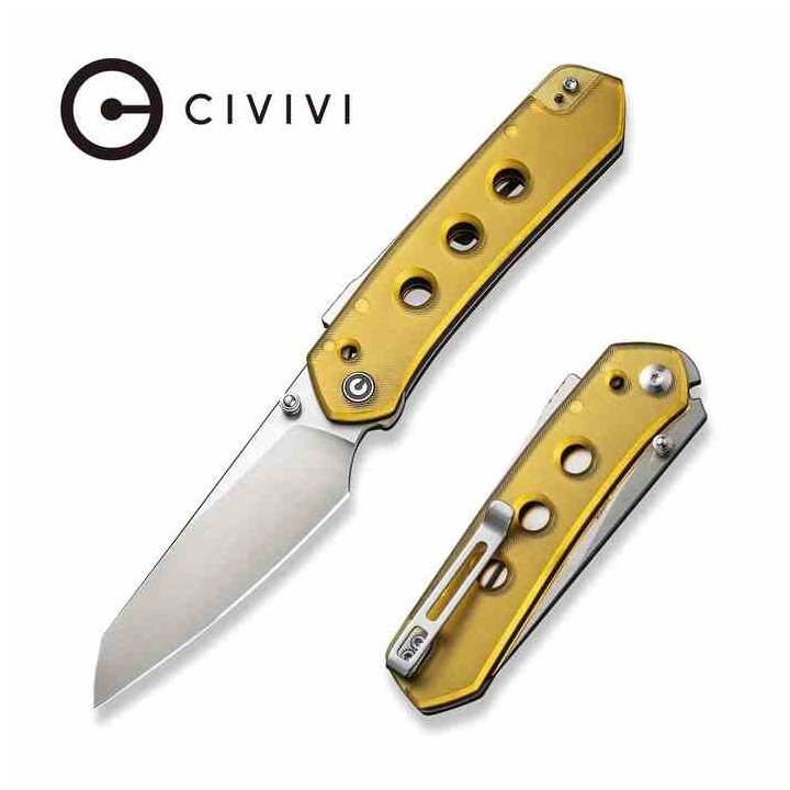Couteau CIVIVI Vision FG Ultem Lame Nitro-V Satin Reverse Tanto Manche Polished Ultem IKBS Clip CIVC220365 - Livraison Gratuite