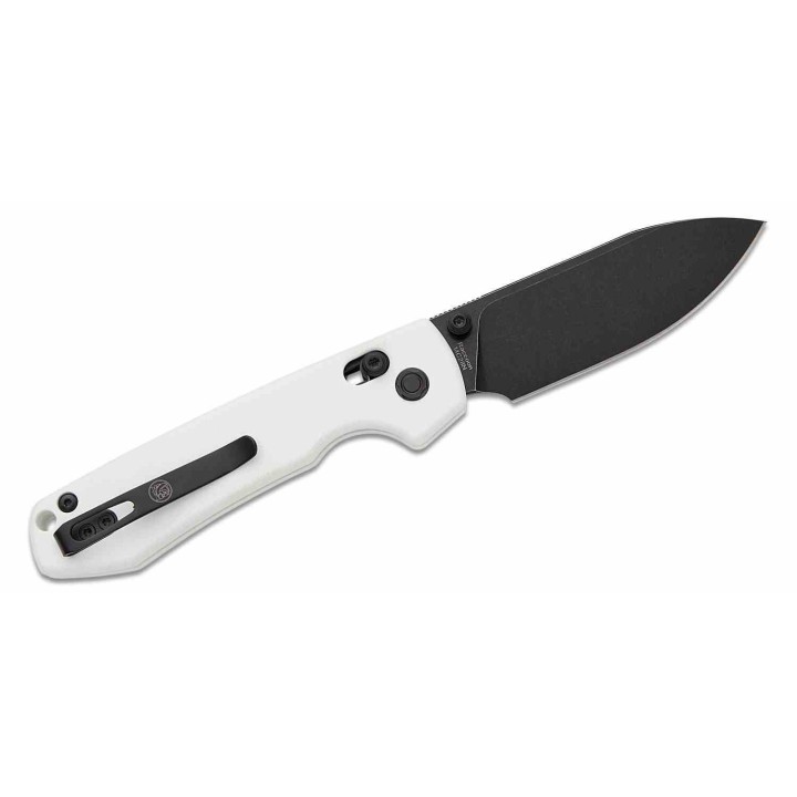 Couteau Vosteed Raccoon White Lame Acier Sandvik 14C28N Blackwash Manche G10 IKBS Clip VOSRCCBVPGW - Livraison Gratuite