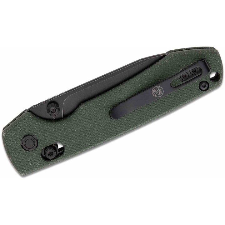 Couteau Vosteed Raccoon Green Lame Acier Sandvik 14C28N Blackwash Manche Micarta IKBS Clip VOSRCCBVPMN - Livraison Gratuite
