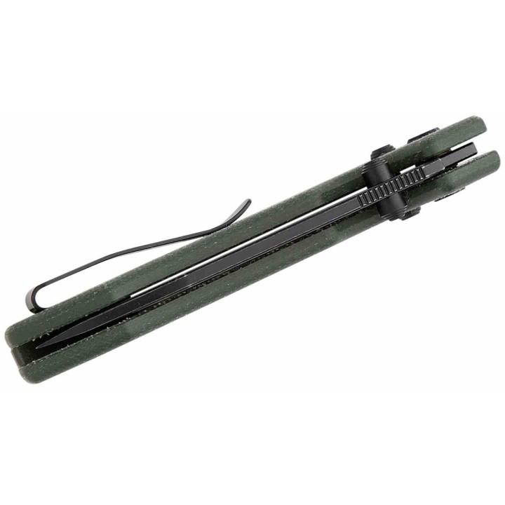 Couteau Vosteed Raccoon Green Lame Acier Sandvik 14C28N Blackwash Manche Micarta IKBS Clip VOSRCCBVPMN - Livraison Gratuite