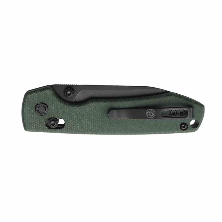 Couteau Vosteed Raccoon Green Lame Acier Sandvik 14C28N Blackwash Manche Micarta IKBS Clip VOSRCCBVPMN - Livraison Gratuite