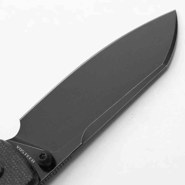 Couteau Vosteed Raccoon Black Lame Acier Sandvik 14C28N Blackwash Manche Micarta IKBS Clip VOSRCVPMCK - Livraison Gratuite