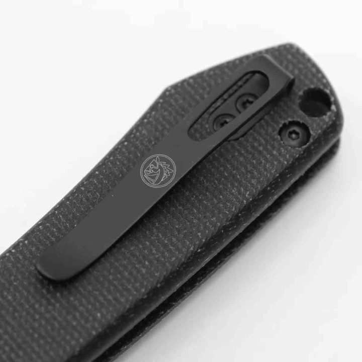 Couteau Vosteed Raccoon Black Lame Acier Sandvik 14C28N Blackwash Manche Micarta IKBS Clip VOSRCVPMCK - Livraison Gratuite