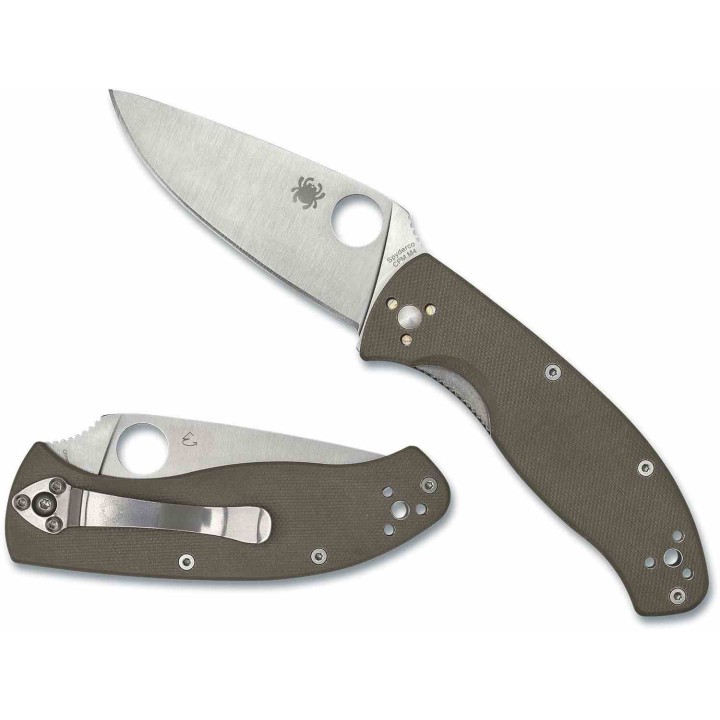 Couteau Spyderco Tenacious Brown Manche G10 Lame Acier CPM-M4 Satin Liner Lock Clip SC122GBNM4P - Livraison Gratuite