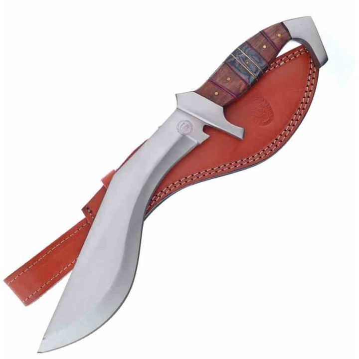Couteau Kukkri Frost Cutlery Red River Manche Bois Lame Acier Inox Etui Cuir FCW650DW - Livraison Gratuite