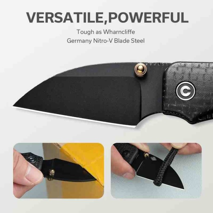 Couteau Civivi Baby Banter Wharncliffe Lame Acier Nitro-V Black Manche Black Micarta IKBS Clip CIVC19068SC1 - Livraison Gratuite