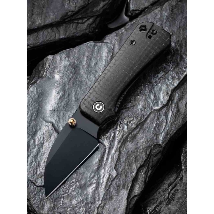 Couteau Civivi Baby Banter Wharncliffe Lame Acier Nitro-V Black Manche Black Micarta IKBS Clip CIVC19068SC1 - Livraison Gratuite