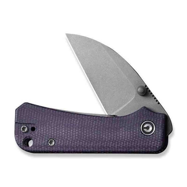 Couteau Civivi Baby Banter Wharncliffe Lame Acier Nitro-V Stonewash Manche Purple Micarta IKBS CIVC19068SC2 - Livraison Gratuite