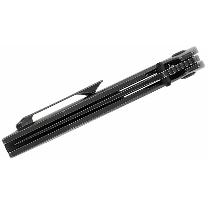 Couteau Kansept Baku Blk/White Titane/Fibre Carbone Lame Acier CPM-S35VN Blackwash IKBS Clip K1056A6 - Livraison Gratuite