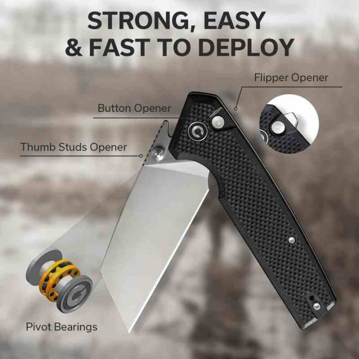 Couteau CIVIVI Amirite Black Lame Acier Nitro-V Satin Reverse Tanto Manche G10 IKBS Clip CIVC230282 - Livraison Gratuite