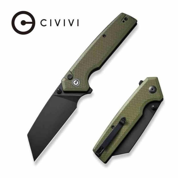Couteau CIVIVI Amirite OD Green Lame Acier Nitro-V black Reverse Tanto Manche G10 IKBS Clip CIVC230283 - Livraison Gratuite