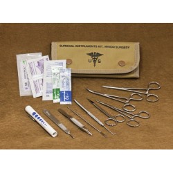 Set de Secours First Aid Kit Field Surgical TAN Canvas Survival Scalpel Made In USA FA80122TAN - Livraison Gratuite