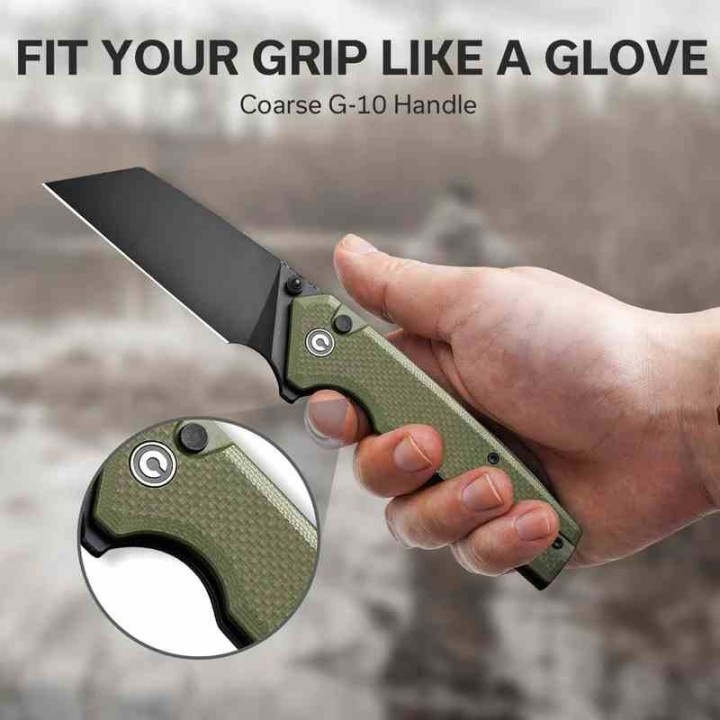 Couteau CIVIVI Amirite OD Green Lame Acier Nitro-V black Reverse Tanto Manche G10 IKBS Clip CIVC230283 - Livraison Gratuite