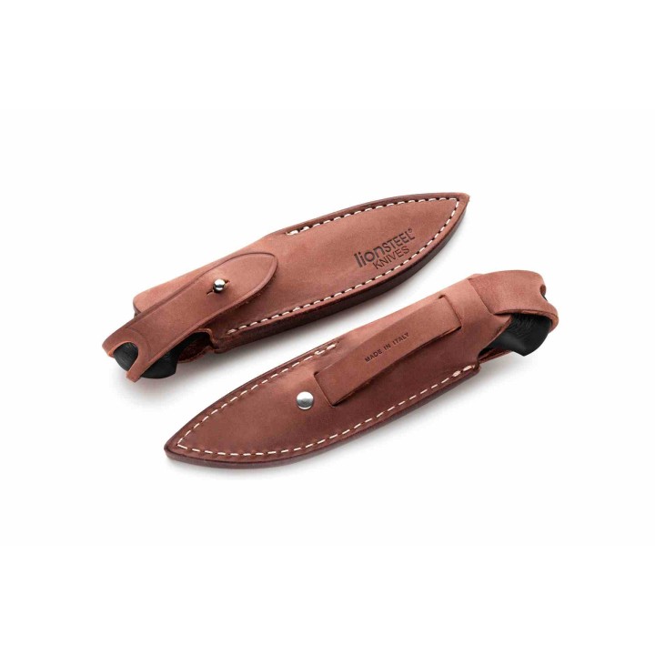 Couteau LionSteel Willy Carbon Fiber Lame Acier M390 Manche Fibre Carbone Etui Cuir Italy LSTWL1CF - Livraison Gratuite