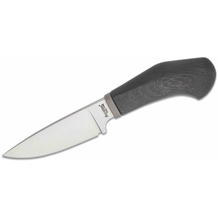 Couteau LionSteel Willy Carbon Fiber Lame Acier M390 Manche Fibre Carbone Etui Cuir Italy LSTWL1CF - Livraison Gratuite
