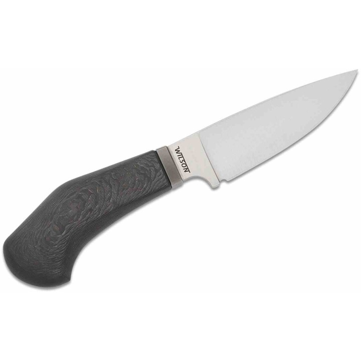 Couteau LionSteel Willy Carbon Fiber Lame Acier M390 Manche Fibre Carbone Etui Cuir Italy LSTWL1CF - Livraison Gratuite