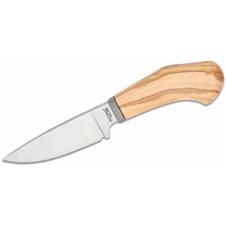 Couteau LionSteel Willy Olive Wood Lame Acier M390 Manche Bois d'Olivier Etui Cuir Italy LSTWL1UL - Livraison Gratuite