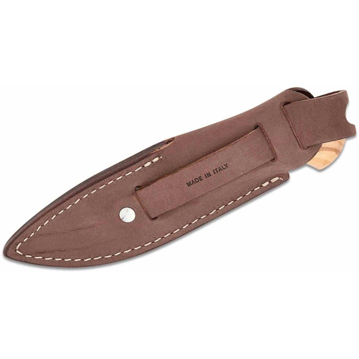 Couteau LionSteel Willy Olive Wood Lame Acier M390 Manche Bois d'Olivier Etui Cuir Italy LSTWL1UL - Livraison Gratuite