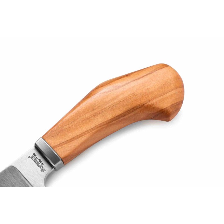 Couteau LionSteel Willy Olive Wood Lame Acier M390 Manche Bois d'Olivier Etui Cuir Italy LSTWL1UL - Livraison Gratuite