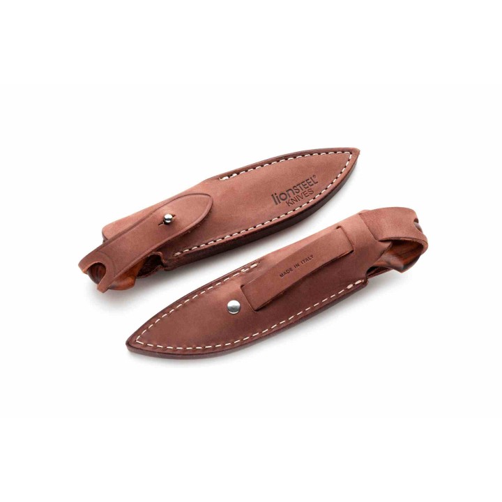 Couteau LionSteel Willy Santos Wood Lame Acier M390 Manche Santos Wood Etui Cuir Italy LSTWL1ST - Livraison Gratuite