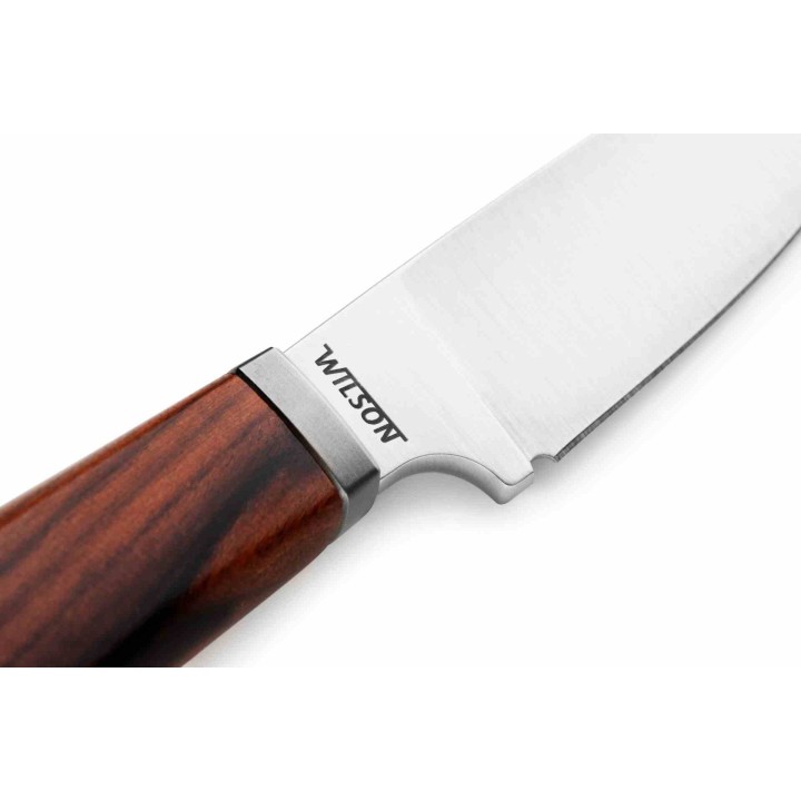 Couteau LionSteel Willy Santos Wood Lame Acier M390 Manche Santos Wood Etui Cuir Italy LSTWL1ST - Livraison Gratuite