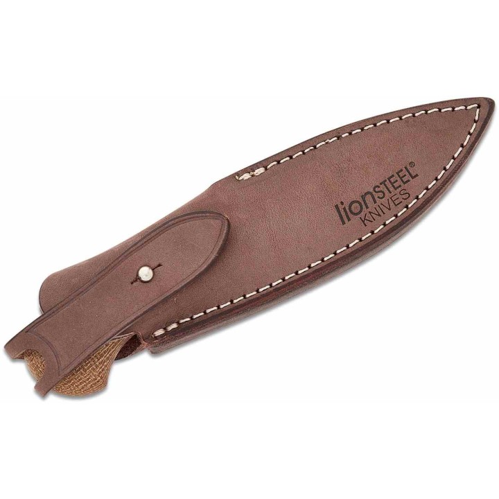 Couteau LionSteel Willy Natural Canvas Micarta Lame Acier M390 Manche Micarta Etui Cuir Italy LSTWL1CVN - Livraison Gratuite