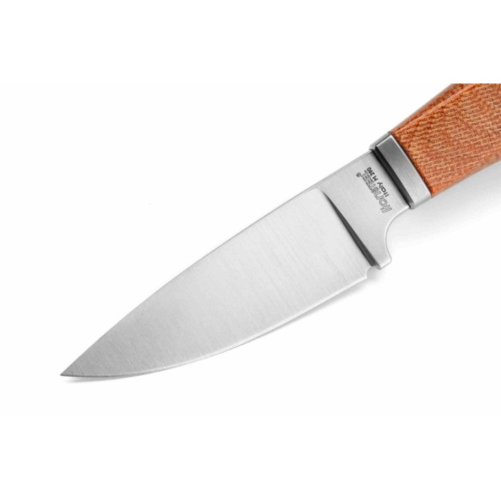 Couteau LionSteel Willy Natural Canvas Micarta Lame Acier M390 Manche Micarta Etui Cuir Italy LSTWL1CVN - Livraison Gratuite