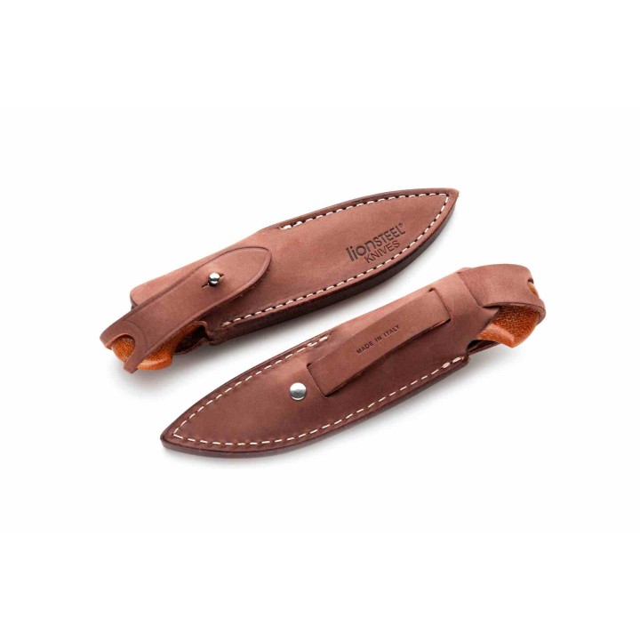 Couteau LionSteel Willy Natural Canvas Micarta Lame Acier M390 Manche Micarta Etui Cuir Italy LSTWL1CVN - Livraison Gratuite