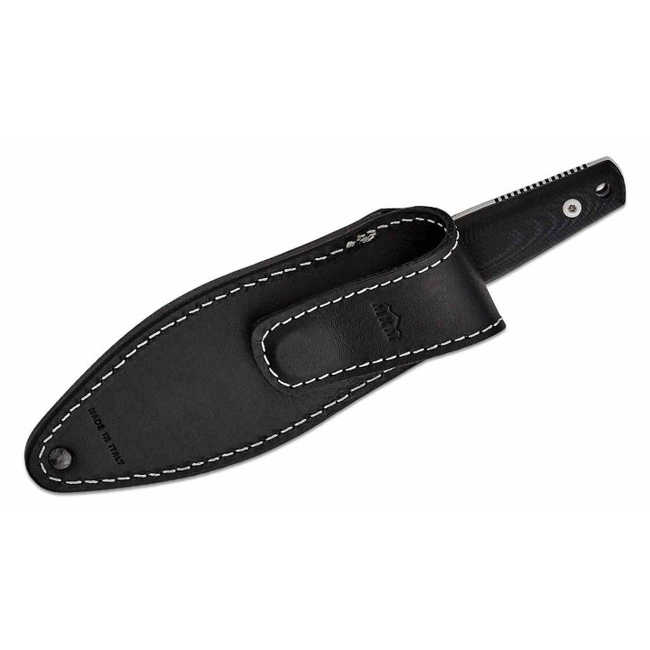  Couteau MKM TPF Defense Black Manche G10 Lame Acier CPM-MagnaCut Etui Cuir Made Italy MKMTPFDGBK - Livraison Gratuite
