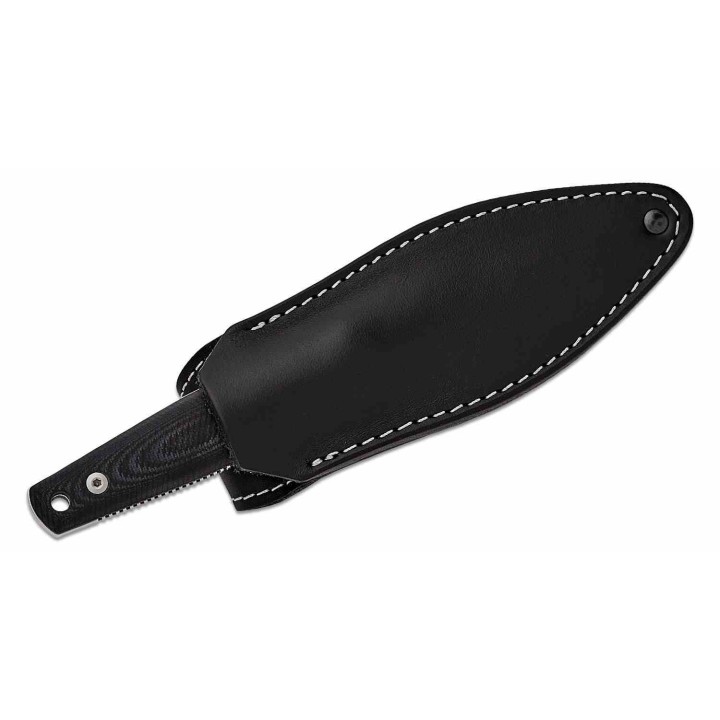  Couteau MKM TPF Defense Black Manche G10 Lame Acier CPM-MagnaCut Etui Cuir Made Italy MKMTPFDGBK - Livraison Gratuite