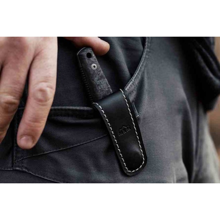  Couteau MKM TPF Defense Black Manche G10 Lame Acier CPM-MagnaCut Etui Cuir Made Italy MKMTPFDGBK - Livraison Gratuite