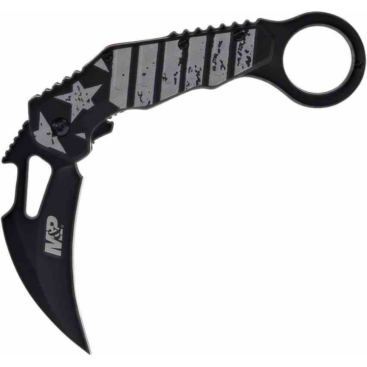 Couteau Smith&Wesson Karambit A/O Linerlock Manche Polymère Lame Acier Inox Clip SWP1200649 - Livraison Gratuite