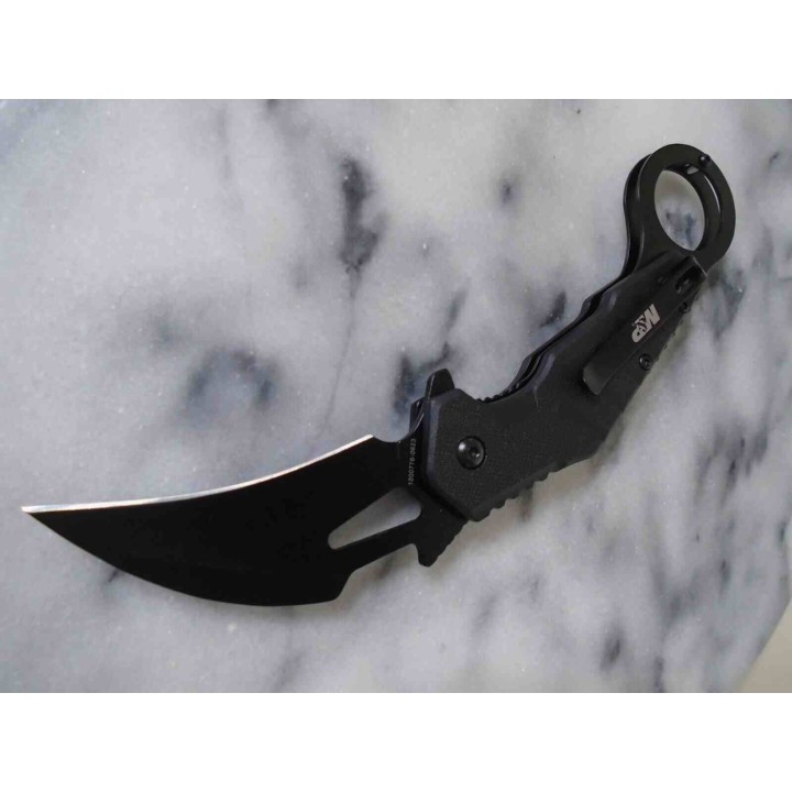 Couteau Smith&Wesson Karambit A/O Linerlock Manche Polymère Lame Acier Inox Clip SWP1200649 - Livraison Gratuite